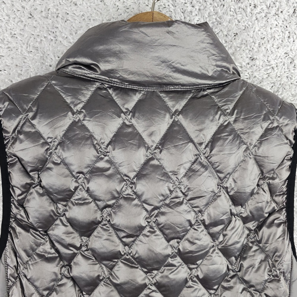 Calvin Klein Premium Duck Down Filled Puffer Vest Womans Medium Gray Silver - Picture 11 of 15